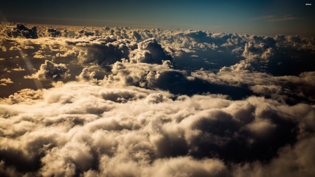 fluffy white clouds - white, sky, fluffy, clouds