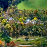 The Great Serpent Mound a pre historic effigy mound along Ohio Brush Creek in Ohio