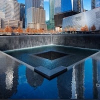 The National September 11 Memorial at the site of the World Trade Center in Lower Manhattan New York City New York