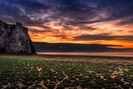 Beautiful sunset - clouds, sunset, nature, land