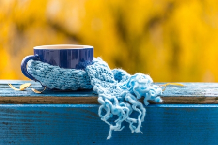 ♥ - abstract, tea, scarf, blue