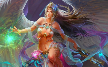 Magical Woman - pretty, beautiful, girl, colorful, fantasy, digital, woman, art, pastels