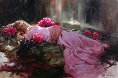 Aurora - woman, costume, serene, girl, aurora, fantasy, art, pretty, sleeping beauty, beautiful, pink, digital