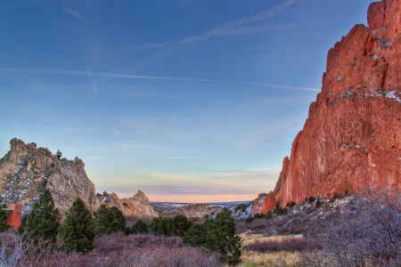 Red Rock Sunset, Colorado - sky, mountains, colors, landscape