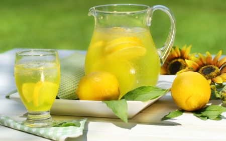 LEMONADE FOR ALL - REFRESHING, SUGAR, DRINK, WATER, LEMONADE, SWEET, GLASS