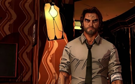 the wolf among us - room, man, light, wolf