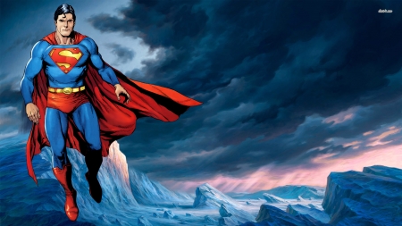 superman - ice, sky, superhero, superman