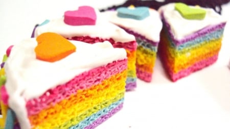 Rainbow Cake - food, cute, cake, rainbows