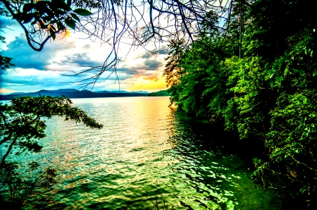 Lake Scenery - Trees, Lake, Nature, Sky