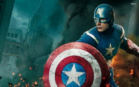 captain america - captain, shield, superhero, america