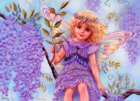 Little Angel - art, girl, pretty, angel