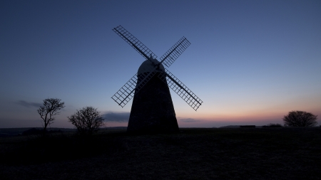 Windmill - Windmill, sunset, nature, amazing