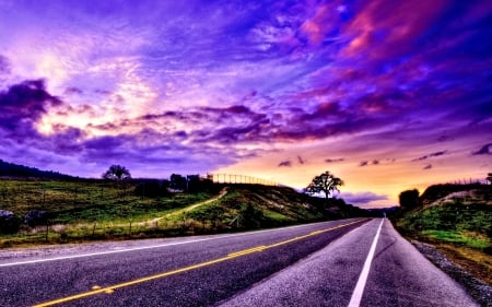 Purple Sky - nature, purple, sky, pretty