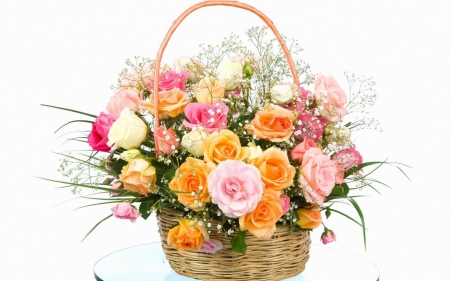 Flowers For You - Pink, Yellow, Flowers, Roses