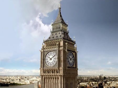 Big Ben - England, London, Big Ben, Great Bell, ancient, Palace of Westminster, Architecture, clock tower