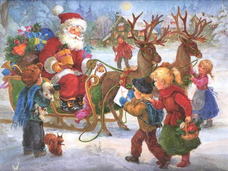 Here Comes Santa Clause - holiday, santa clause, children, christmas