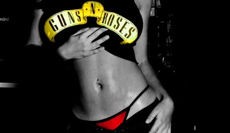 Guns N Roses - roses, popped, red, guns