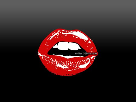 Kiss - black, lips, kiss, red