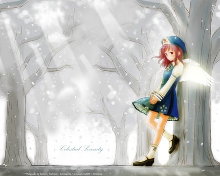 Celestial Angel - celestial, lonely, anime, anime girl, girl, angel, anime angel