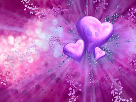 Purple Heart Comet - love, heart, purple