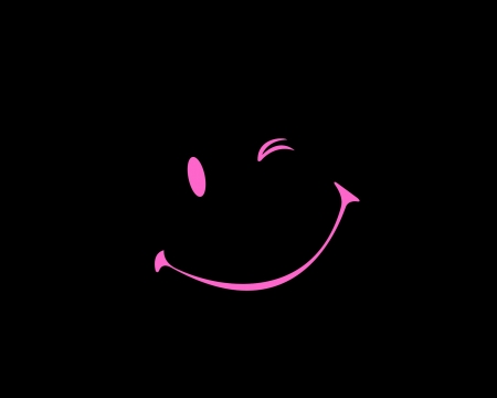 Smile! - face, pink, card, smile, funny, black, emoticon