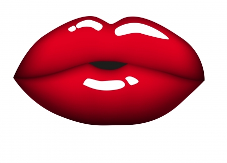 Woman mouth - mouth, lips, white, woman, red, vector