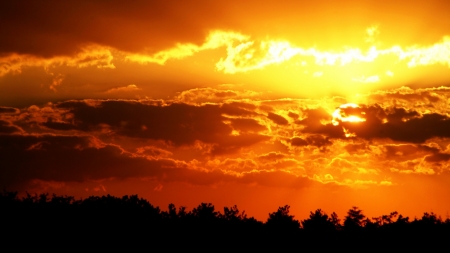 Orange sky - Sunset, Orange sky, Beautiful, Nature