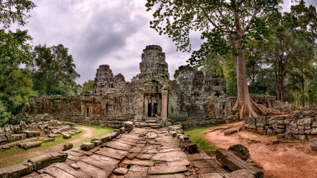 Cambondian Temple - wide screen, photography, monument, beautiful, architecture, shrine, scenery, temple, photo, religious