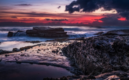 beach sunset - fun, nature, ocean, beach, cool, sunset