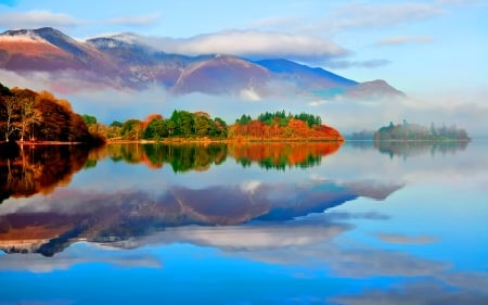 Autumn Lake - water, lake, stones, reflection