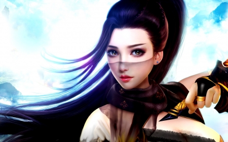 Fantasy beauty - face, beauty, game, girl, frumusete, fantasy, asian, luminos, woman