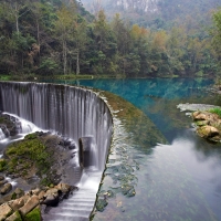 Waterfall in Plitvice Lakes National Park Croatia