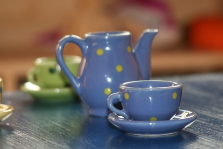 Still Life - blue, clay, still life, cup, jug