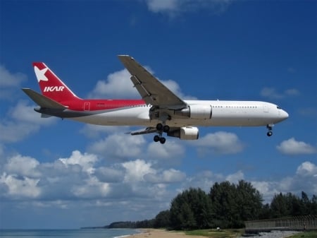 Landing to dreamland - plane, sea, land, beautiful