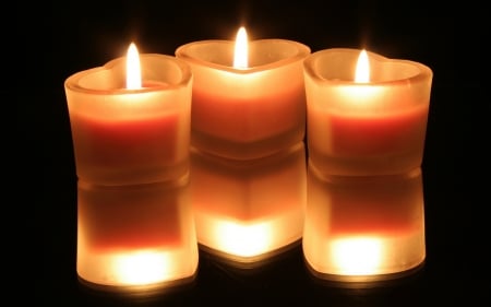 Romantic Time - beautiful, candle, three, love