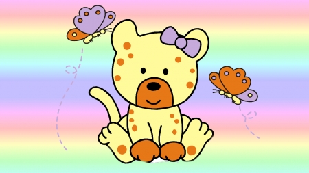 Cutie Kitteh - rainbow, cute, cartoon, cats