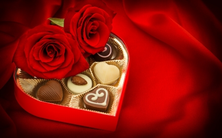 Red love - heart, romantic, chocolate, love, sweet, candy