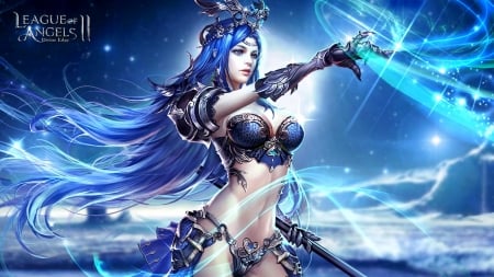 Fantasy girl - beauty, game, girl, frumusete, blue, white, league of angels, luminos, woman