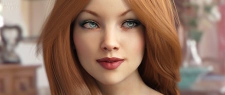 Darla - beauty, woman, lips, girl, frumusete, fantasy, cg, face, darla, game, luminos, red, laticis imagery