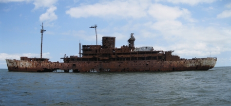 Ship Wreck - marine, wreck, ship, ocean, water, boat