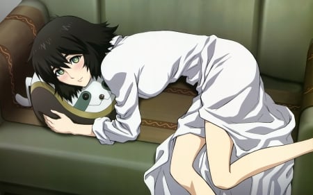 shiina mayuri - shiina, girl, mayuri, bag, lounge