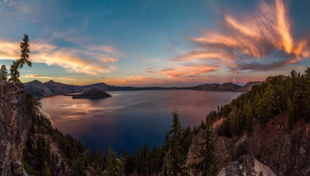 Crater Lake - nature, fun, lake, cool, sunset