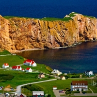 Percé Rock in Gaspé Peninsula Quebec Canada