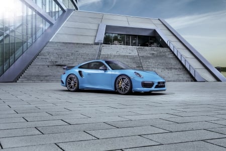 2016 Porsche 911 Turbo S by TechArt - Sports Car, Lite Blue, 2016, Porsche