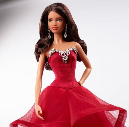 BARBIE - doll, red, dress, mattel