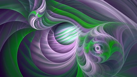 Fractals - fractal, purple, luminos, pink, green, texture