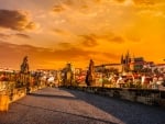 Prague, Charles Bridge at Sunset