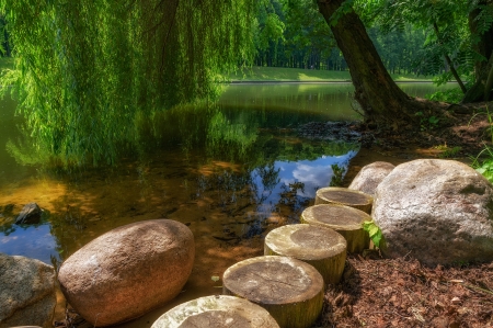 river - river, nature, tree, green