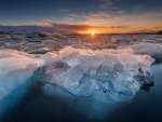 arctic ice at sunrise