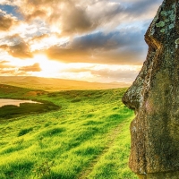 moai on easter island hdr